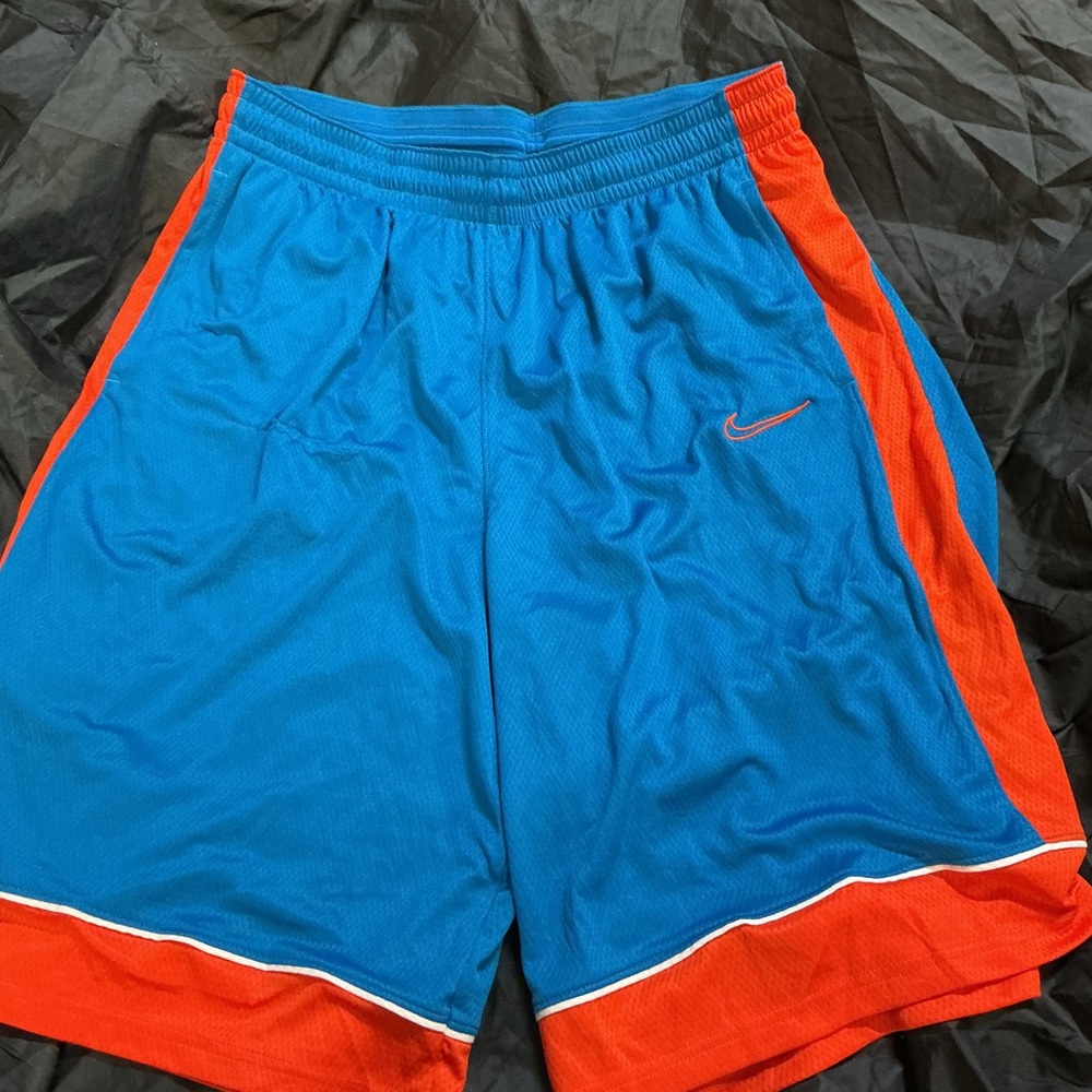 Nike Men's Athletic Shorts in Blue and Orange